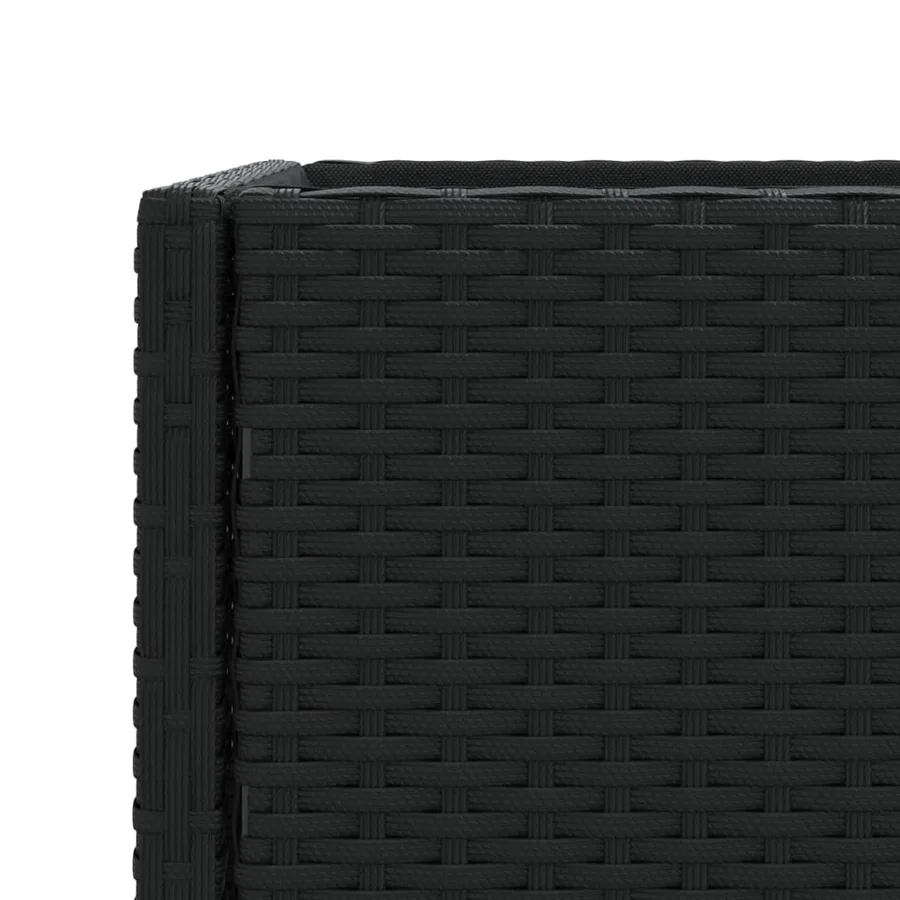 Jardinière avec étagère noir résine tressée - 10