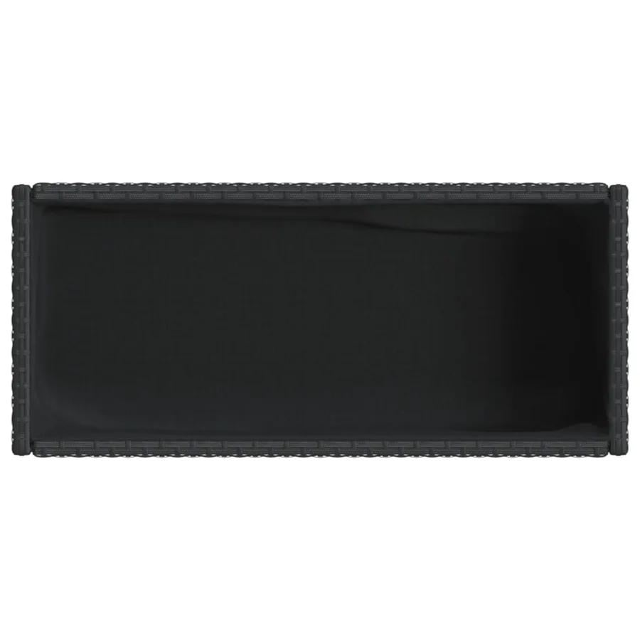 Jardinière avec étagère noir résine tressée - 8