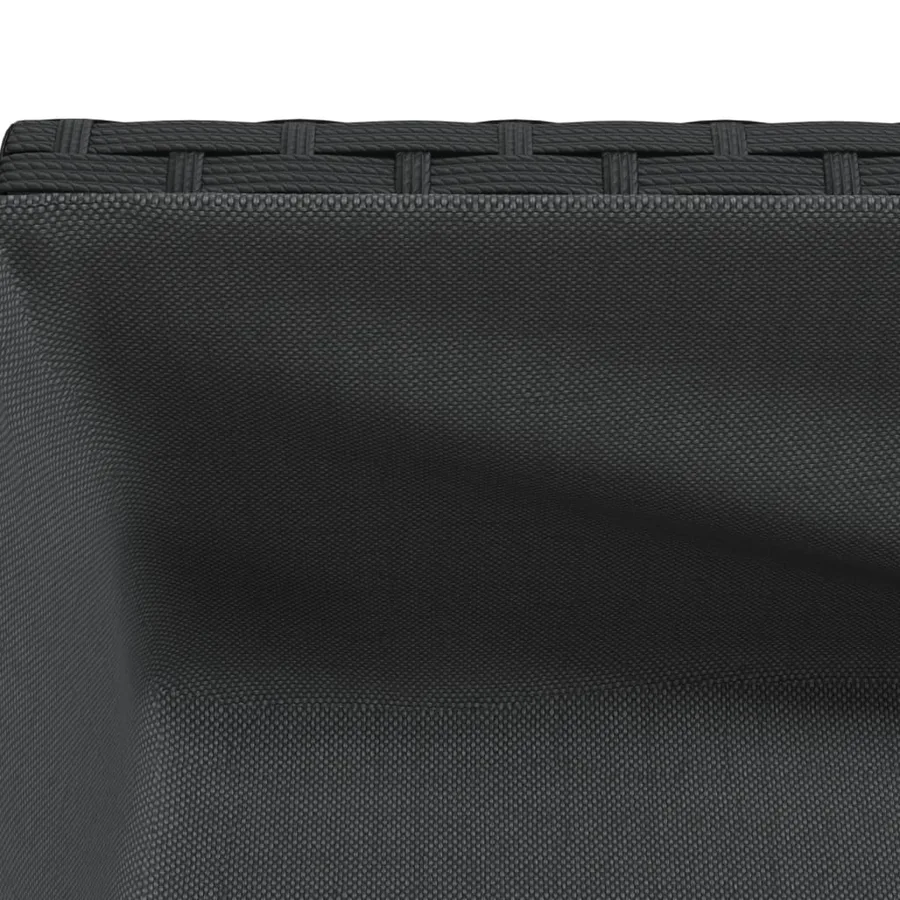 Jardinière avec étagère noir résine tressée - 9