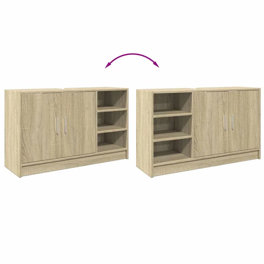 Armoire d'évier chêne sonoma 90x29x55 cm bois d'ingénierie - 8