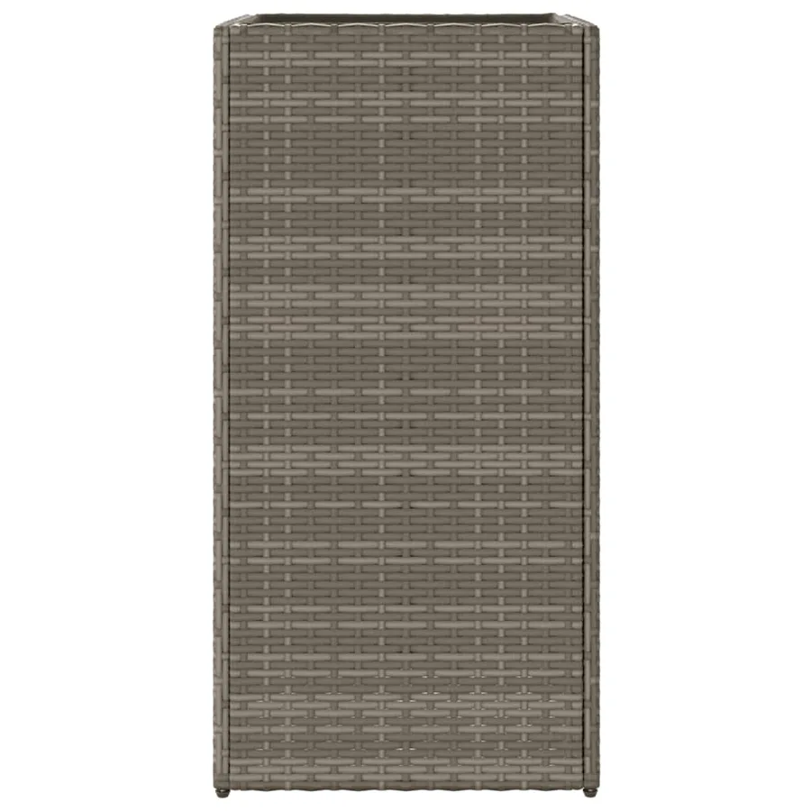 Jardinières 2 pcs gris 40x40x80 cm résine tressée - 7