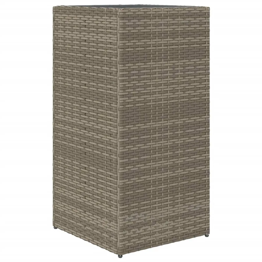 Jardinières 2 pcs gris 40x40x80 cm résine tressée - 8