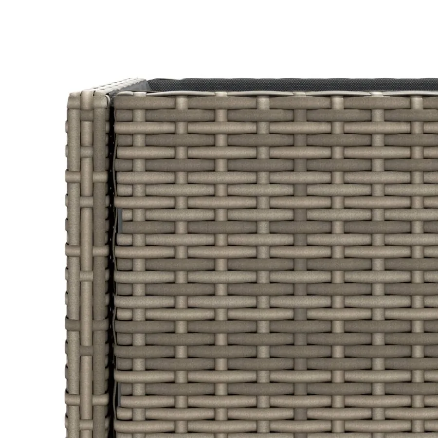 Jardinière avec étagère gris résine tressée - 10