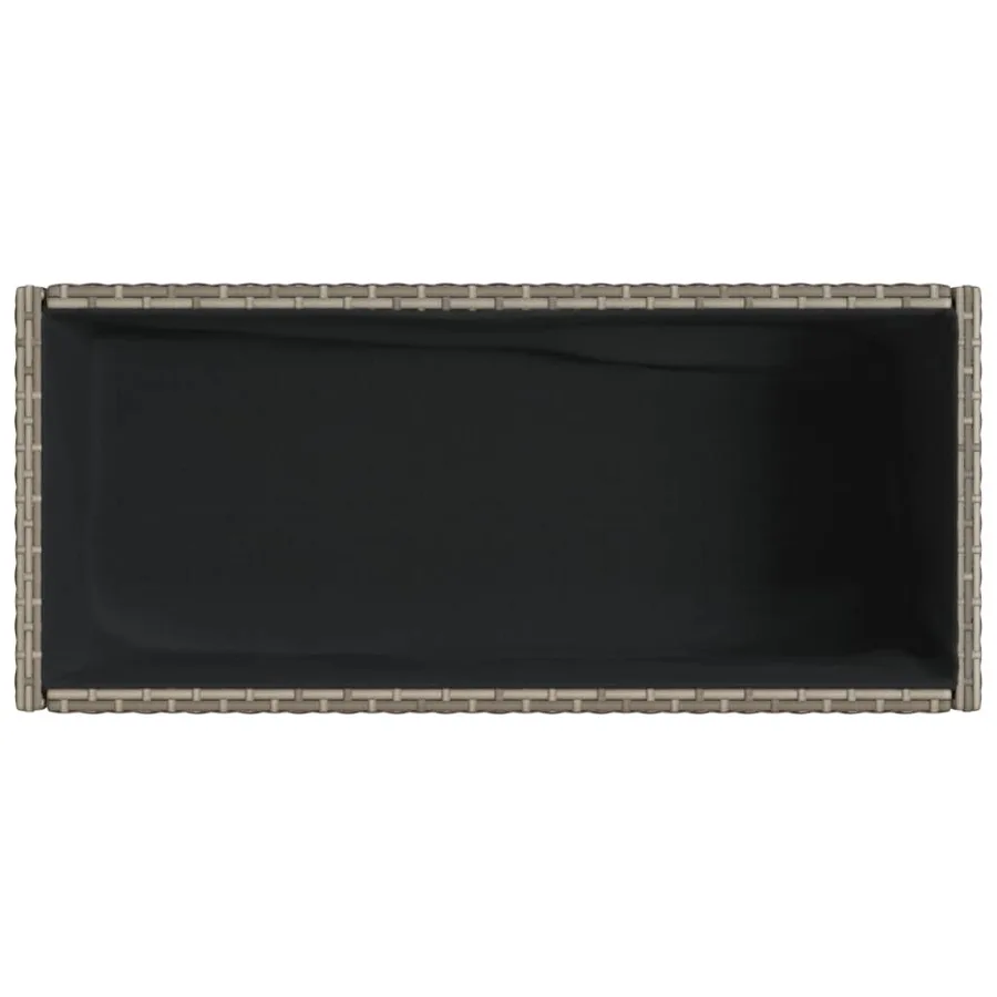 Jardinière avec étagère gris résine tressée - 8