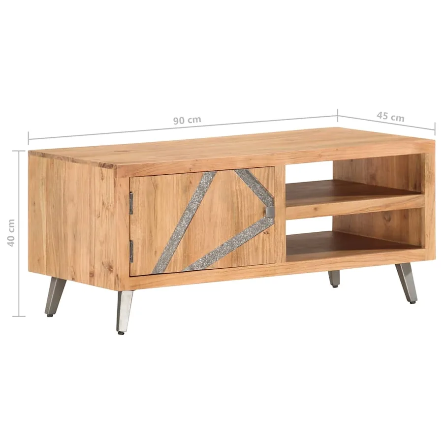 Table basse 90x45x40 cm Bois d'acacia massif - 7