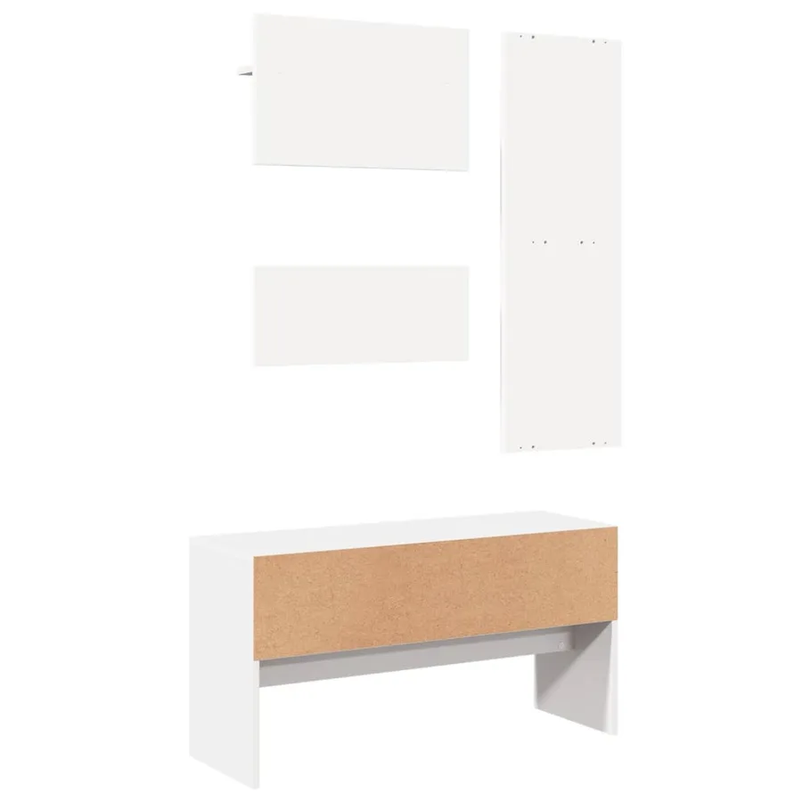 Ensemble de meubles de couloir 4 pcs blanc bois d'ingénierie - 4