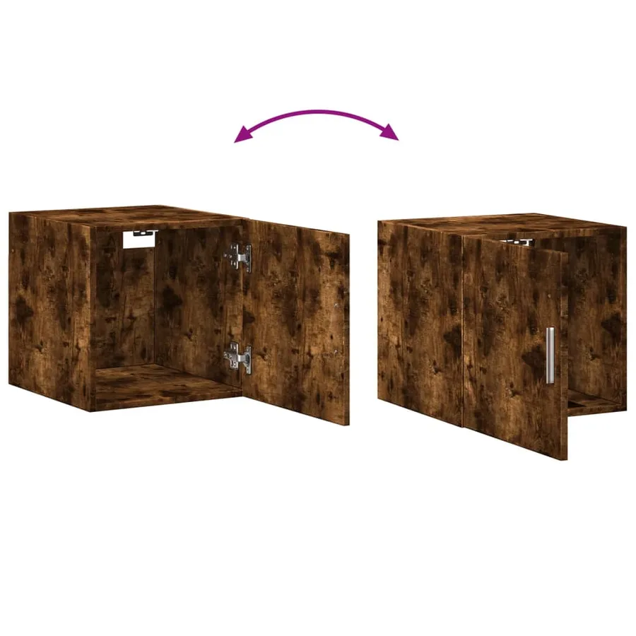 Armoire murale chêne fumé 40x42,5x40 cm bois d'ingénierie - 8