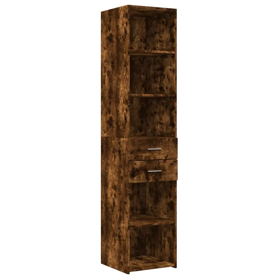 Armoire de rangement mince chêne fumé 40x42,5x225 cm - 6