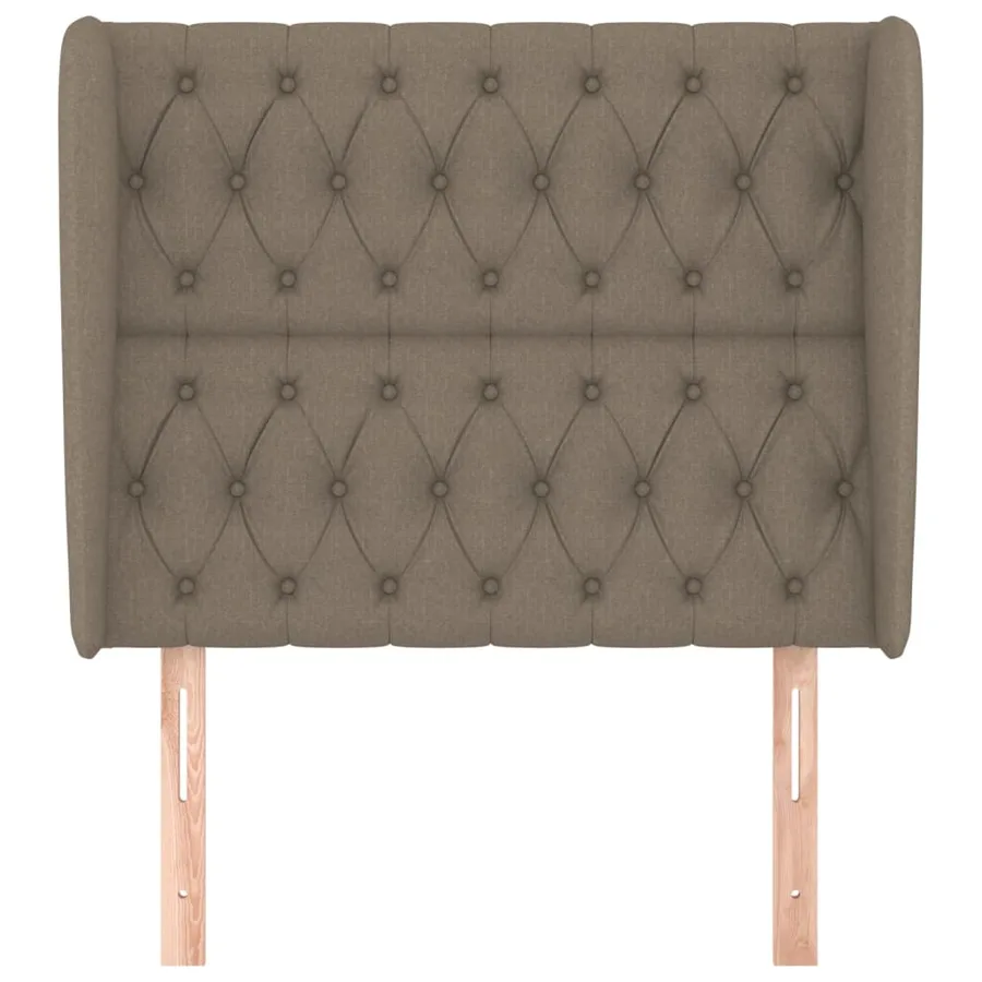 Tête de lit avec oreilles Taupe 103x23x118/128 cm Tissu - 3