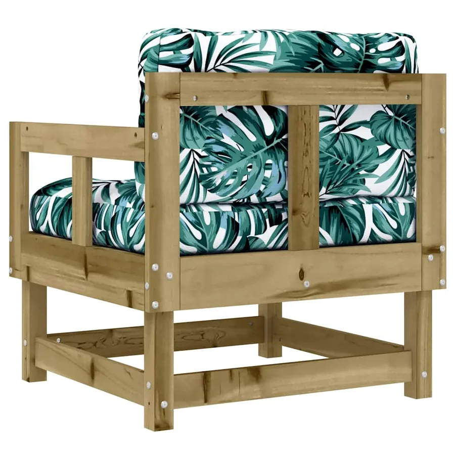 Chaises de jardin avec coussins lot de 2 bois de pin imprégné - 7