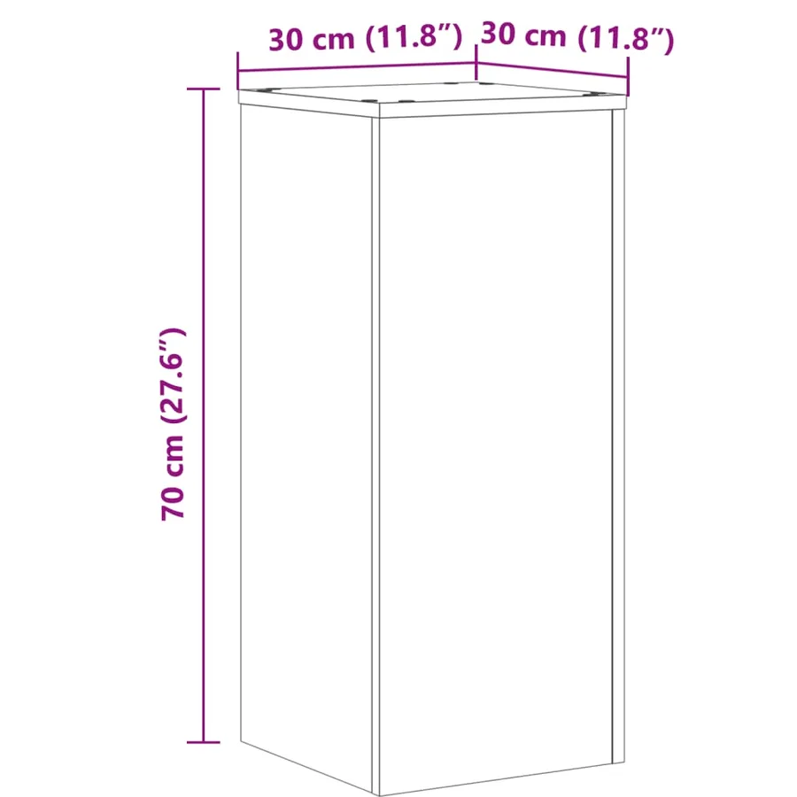 Supports pour plantes 2 pcs blanc 30x30x70 cm bois d'ingénierie - 8