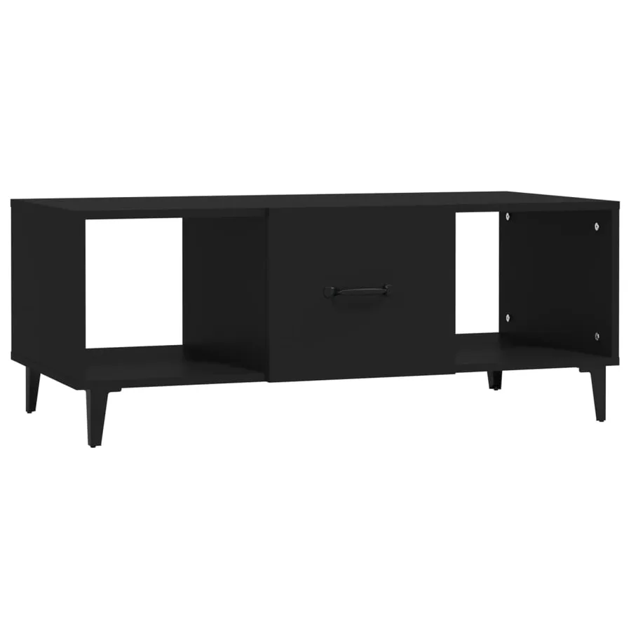 Table basse Noir 102x50x40 cm Bois d'ingénierie - 2