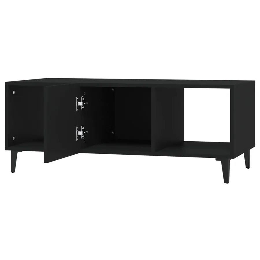 Table basse Noir 102x50x40 cm Bois d'ingénierie - 6
