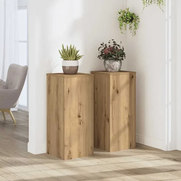 Supports pour plantes 2 pcs chêne artisanal bois d'ingénierie