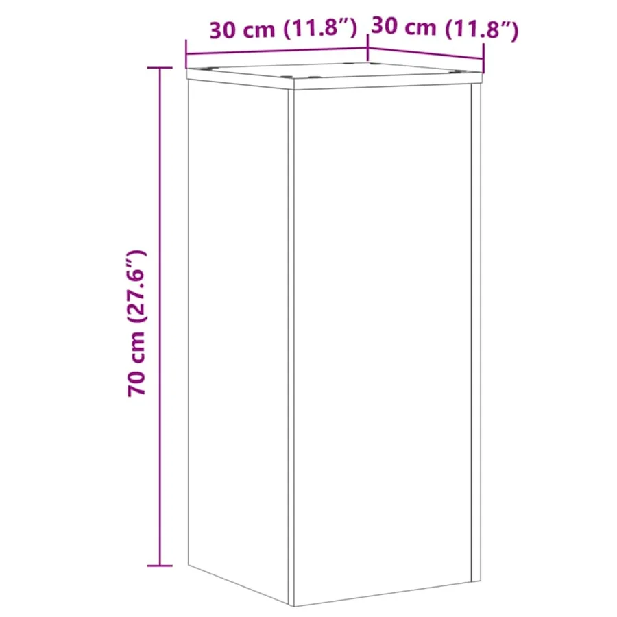 Supports pour plantes 2 pcs chêne artisanal bois d'ingénierie - 8