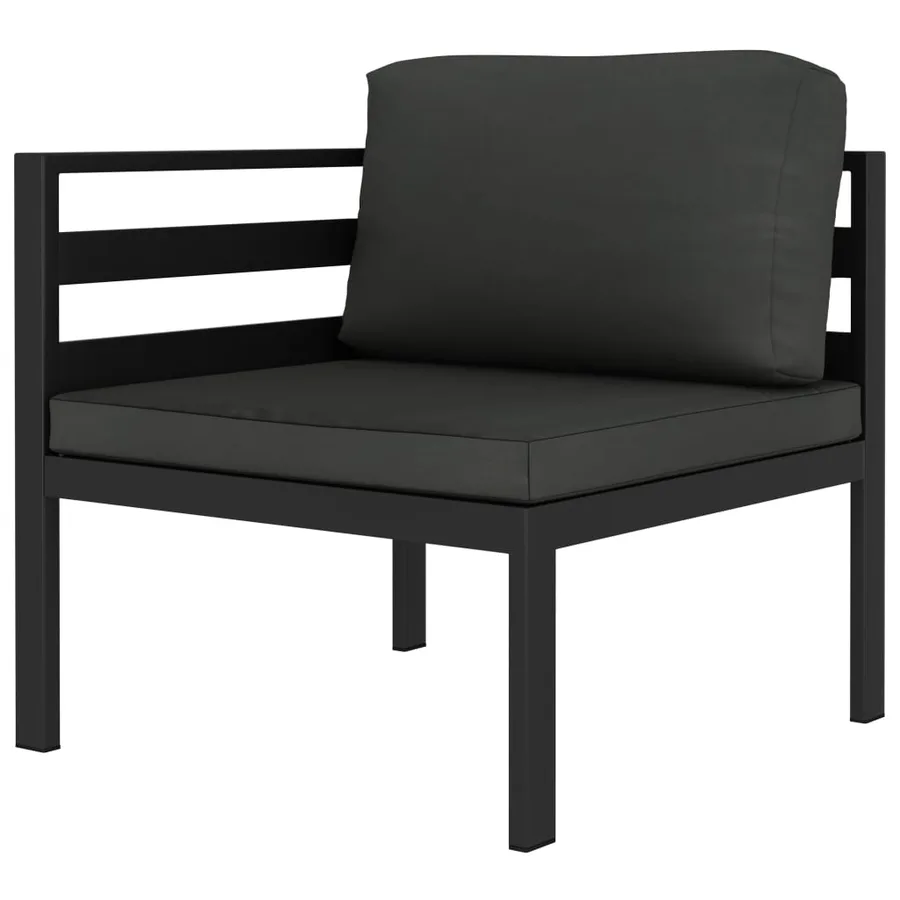 Salon de jardin 4 pcs avec coussins Aluminium Anthracite - 3