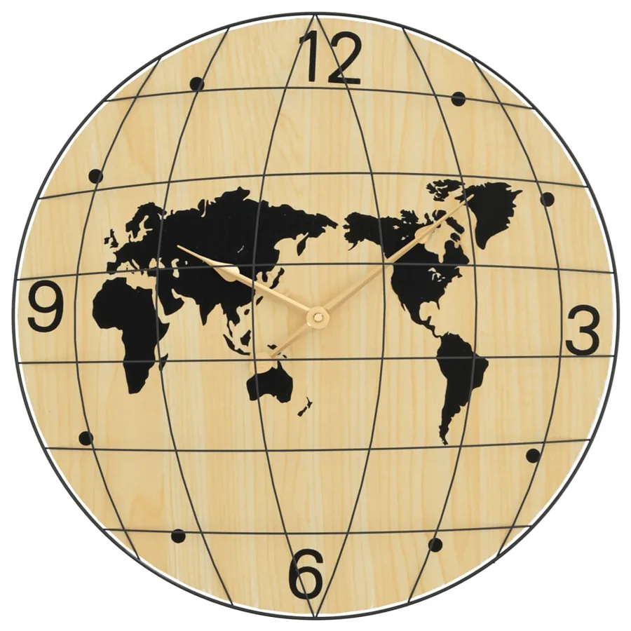 Horloge murale jaune et noir Ø50 cm bois d'ingénierie - 2