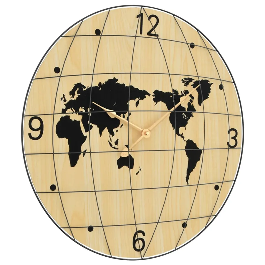 Horloge murale jaune et noir Ø50 cm bois d'ingénierie - 3