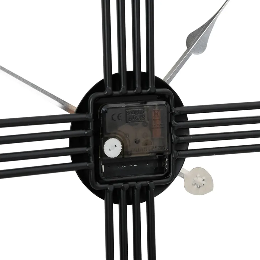Horloge murale noir Ø60 cm fer - 6
