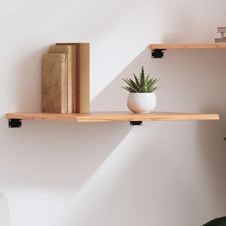 Étagère murale marron clair 60x50x2 cm bois chêne massif traité
