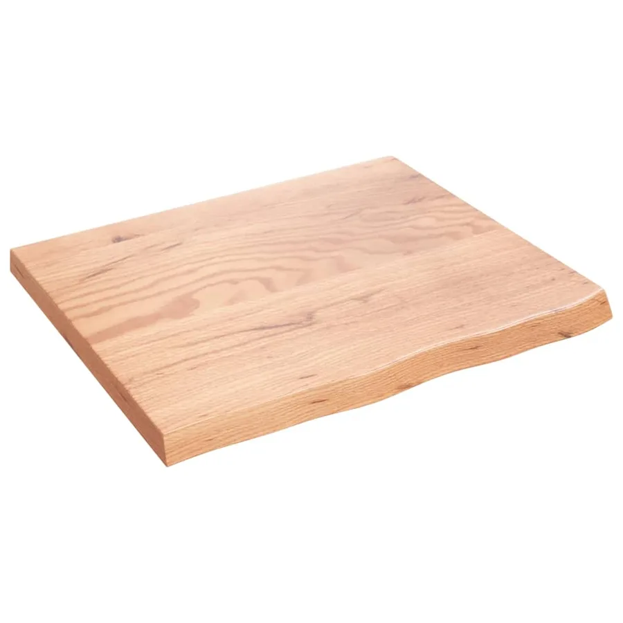 Étagère murale marron clair 60x50x2 cm bois chêne massif traité - 2