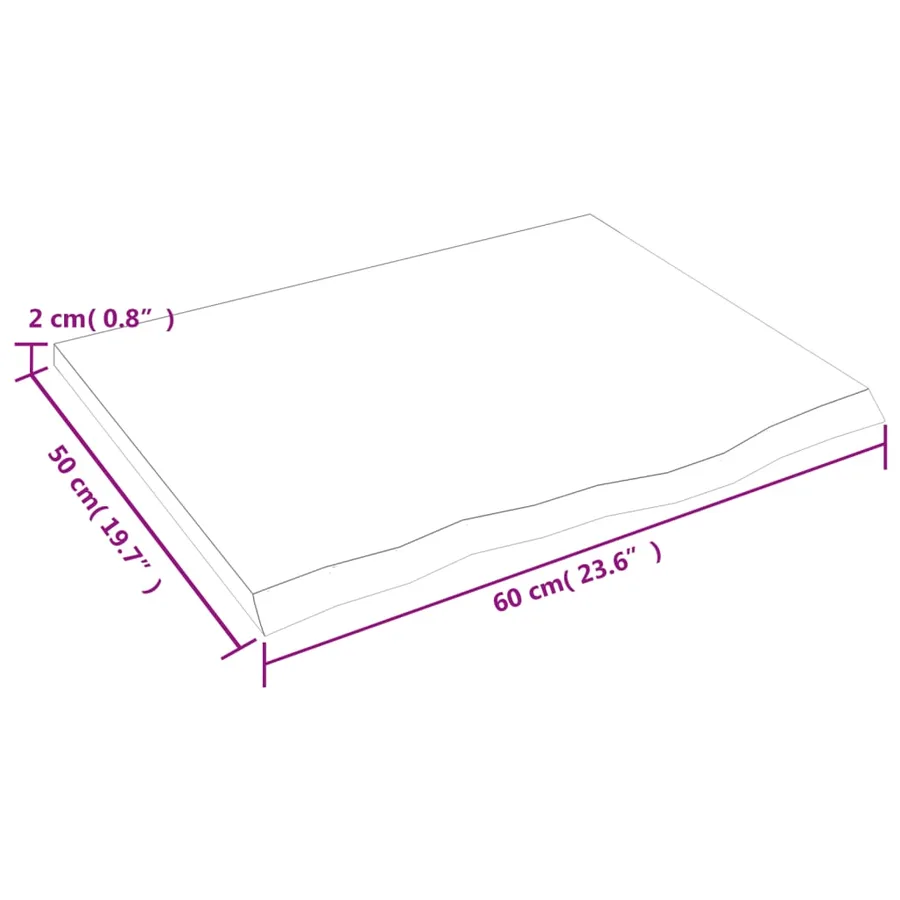 Étagère murale marron clair 60x50x2 cm bois chêne massif traité - 7
