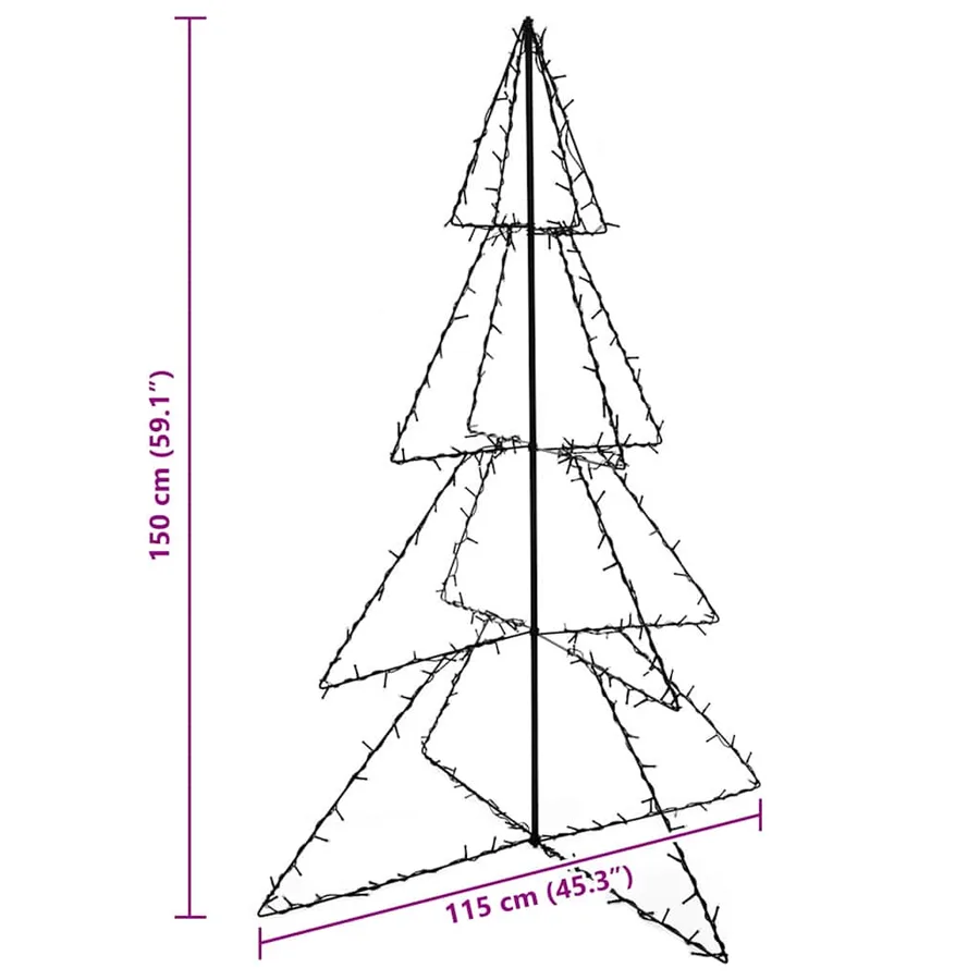 Arbre de Noël cône 240 LED d'intérieur/d'extérieur 115x150 cm - 4
