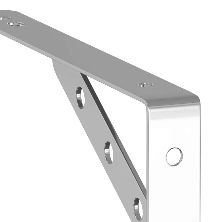 Supports d'étagères 4pcs argenté acier inoxydable - 10