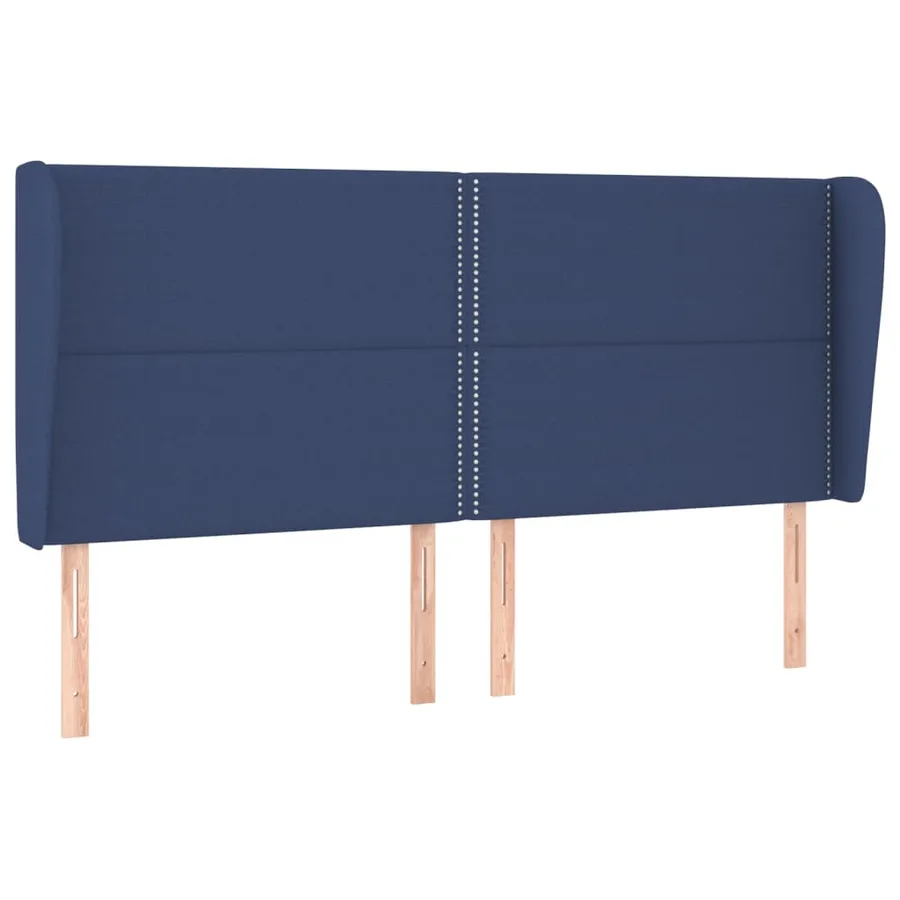 Tête de lit avec oreilles Bleu 203x23x118/128 cm Tissu - 2