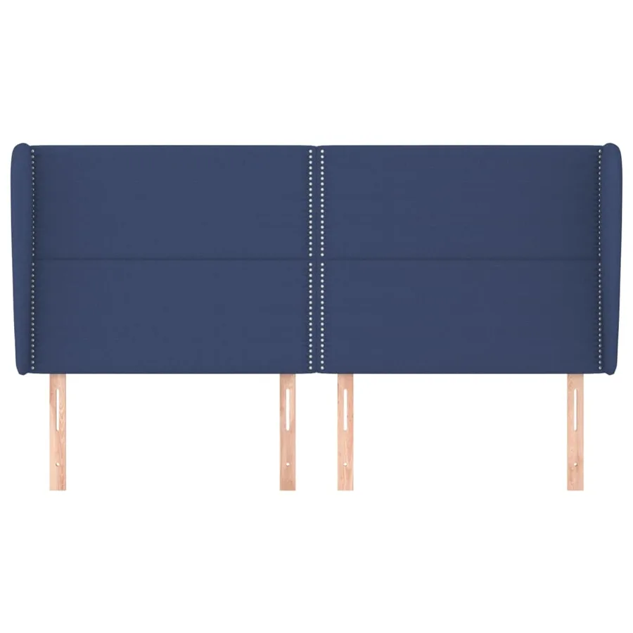 Tête de lit avec oreilles Bleu 203x23x118/128 cm Tissu - 3