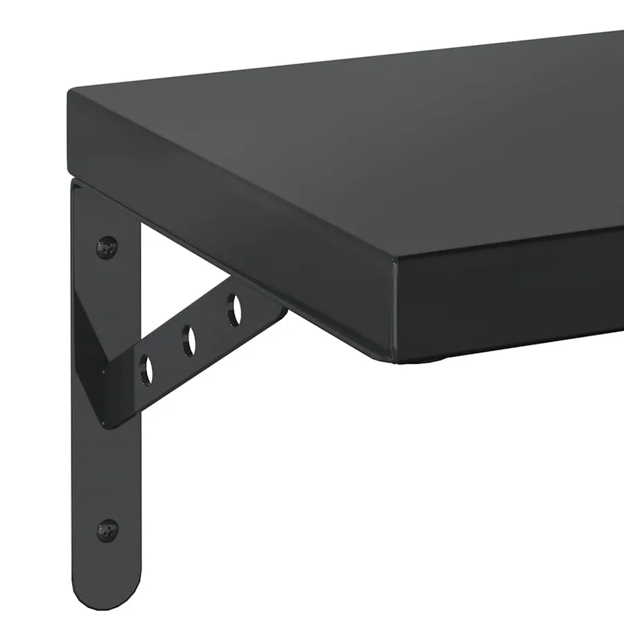 Étagères murales 2 pcs 100x23,5 cm noir acier inoxydable - 8