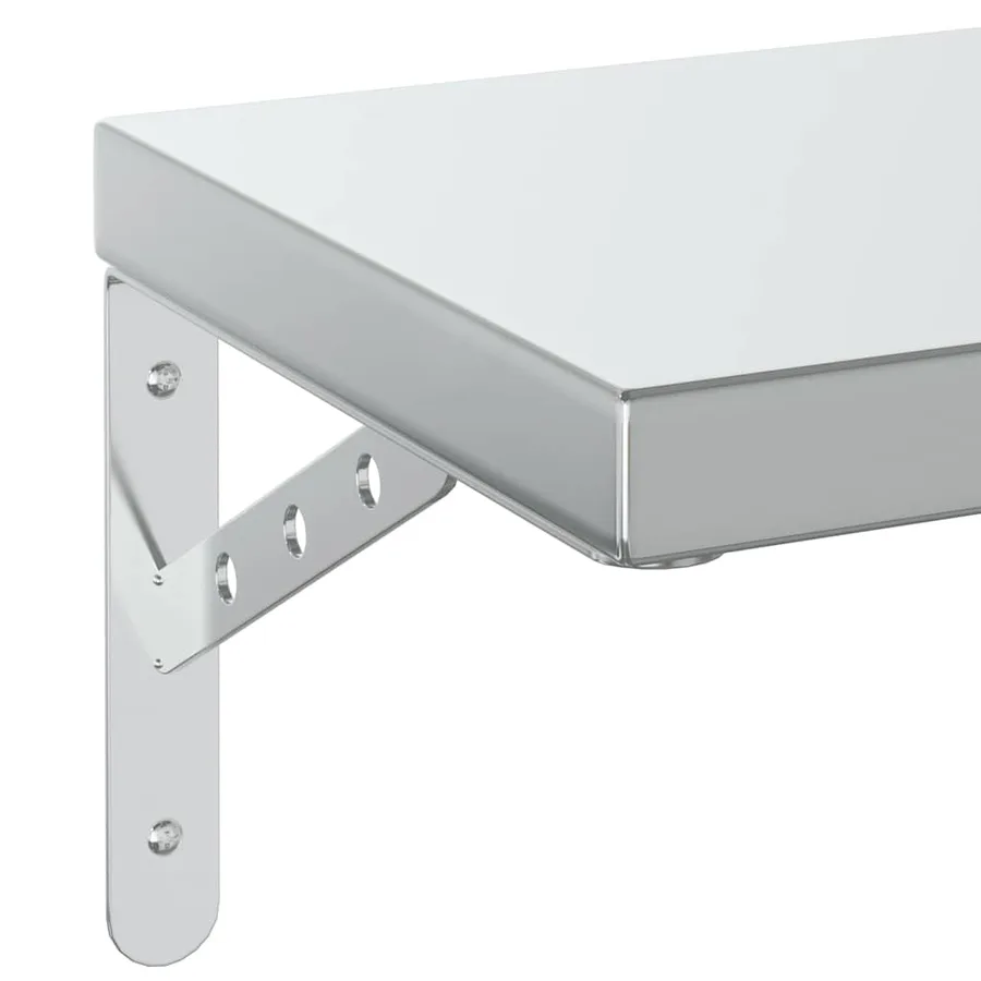 Étagères murales 2 pcs 75x23,5 cm argenté acier inoxydable - 8
