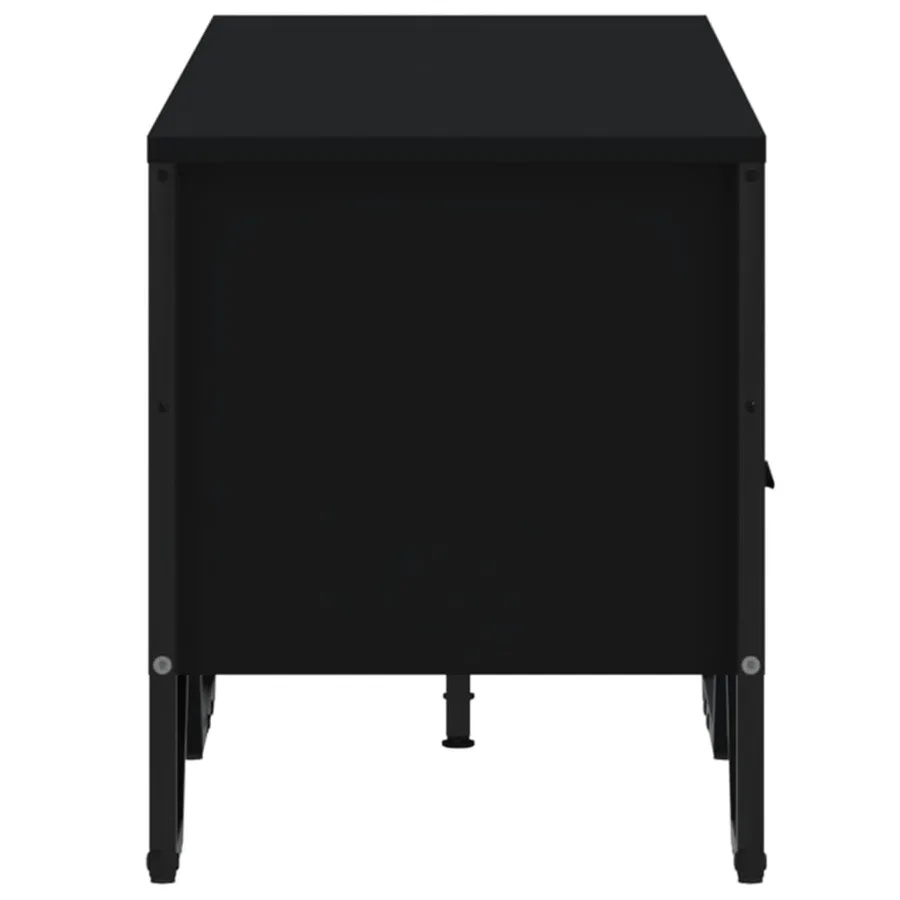 Meuble TV noir 122x34x41 cm bois d'ingénierie - 5