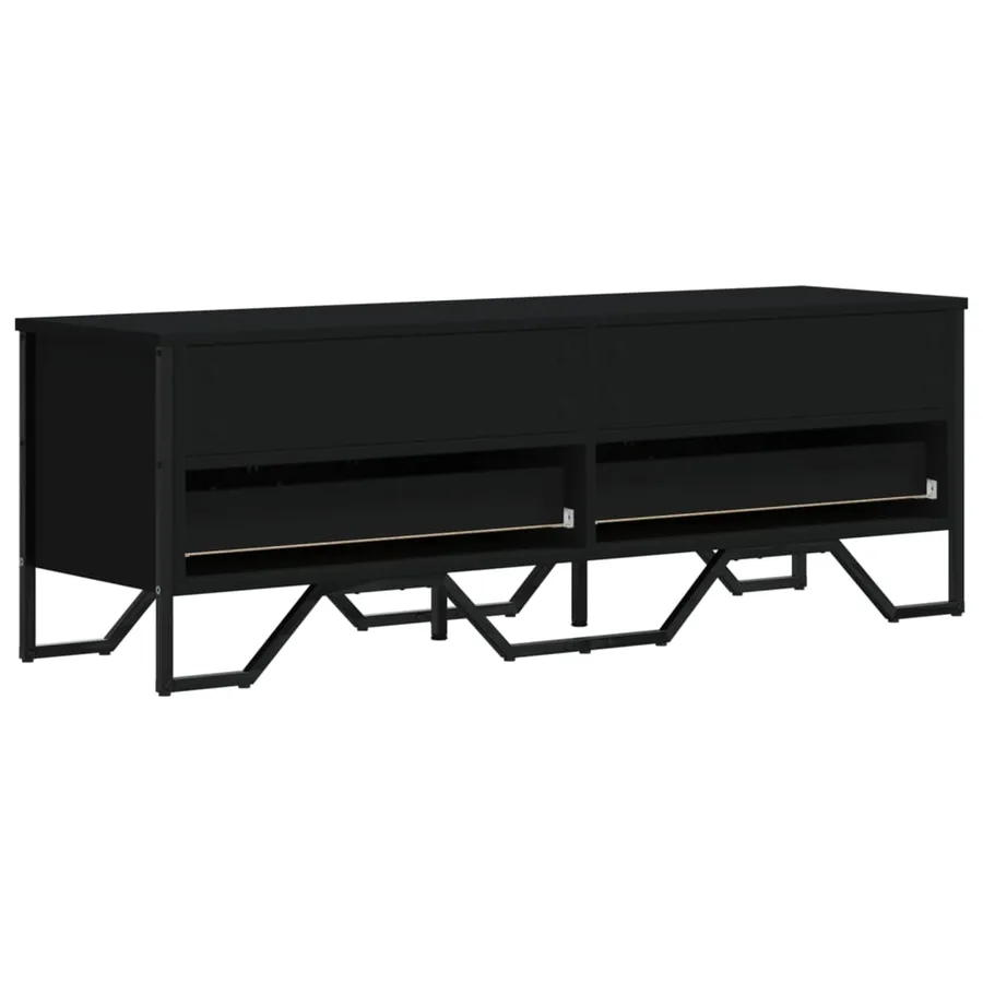 Meuble TV noir 122x34x41 cm bois d'ingénierie - 6