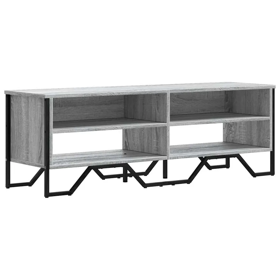 Meuble TV sonoma gris 122x34x41 cm bois d'ingénierie - 2