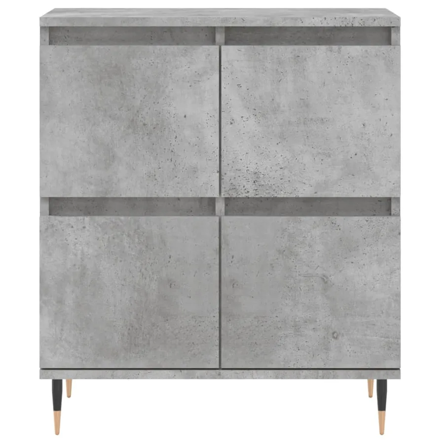 Buffets 2 pcs gris béton bois d'ingénierie - 6
