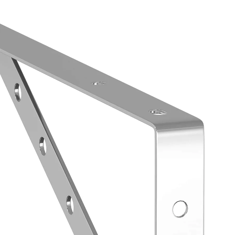 Supports d'étagères 4 pcs 40x2,5x25 cm argenté acier inoxydable - 10