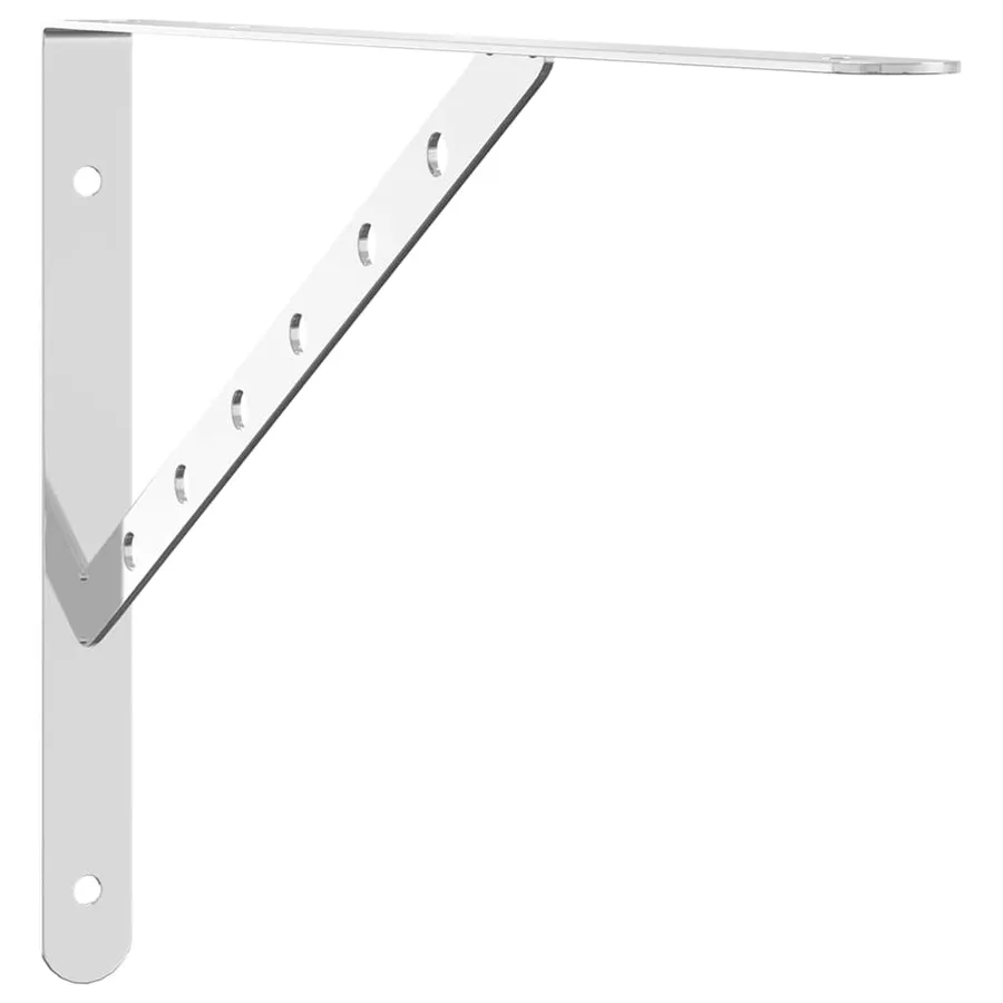 Supports d'étagères 4 pcs 40x2,5x25 cm argenté acier inoxydable - 3