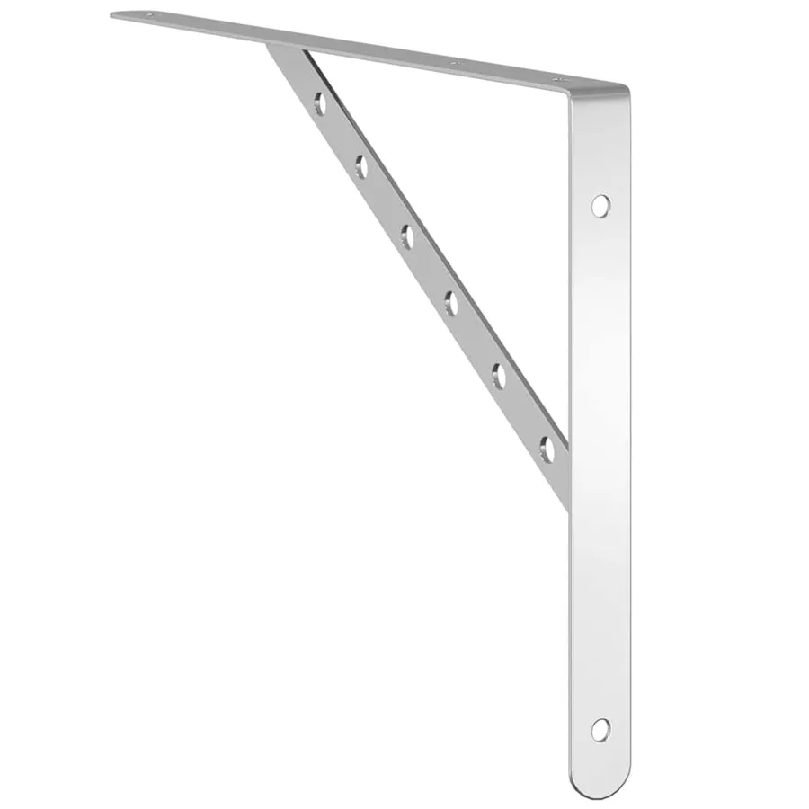 Supports d'étagères 4 pcs 40x2,5x25 cm argenté acier inoxydable - 8