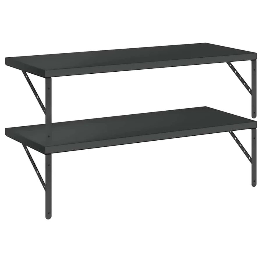Étagères murales 2 pcs 100x40 cm noir acier inoxydable - 7