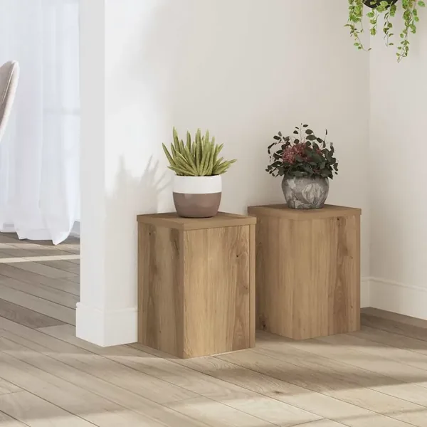 Supports pour plantes 2 pcs chêne artisanal bois d'ingénierie