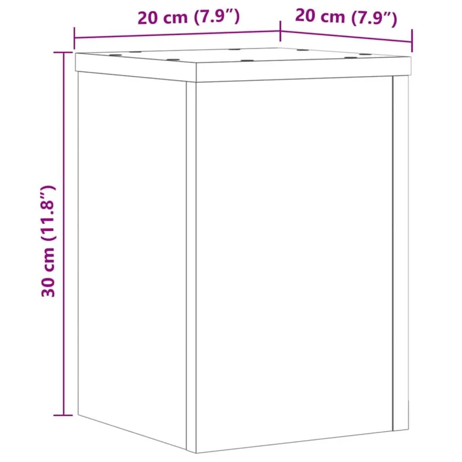 Supports pour plantes 2 pcs chêne artisanal bois d'ingénierie - 8