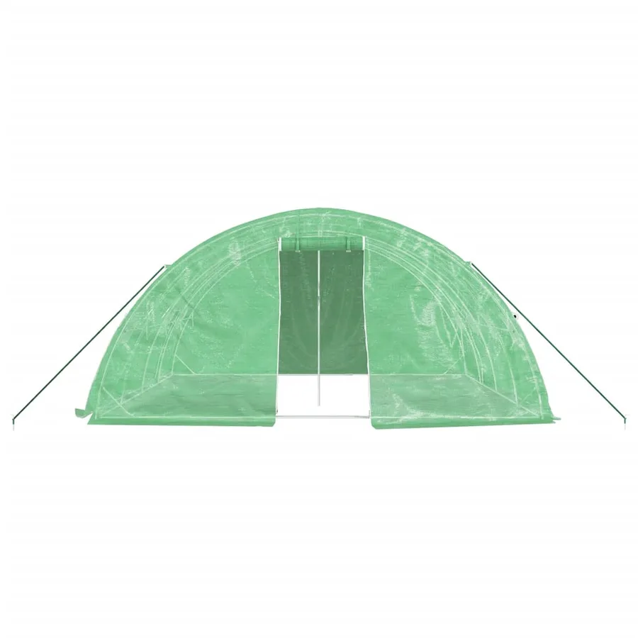 Serre avec cadre en acier vert 20 m² 5x4x2,3 m - 4
