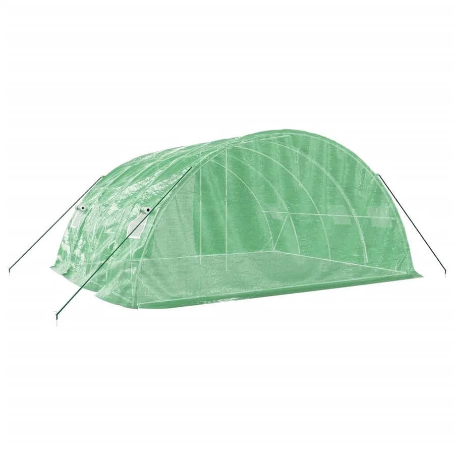 Serre avec cadre en acier vert 20 m² 5x4x2,3 m - 6