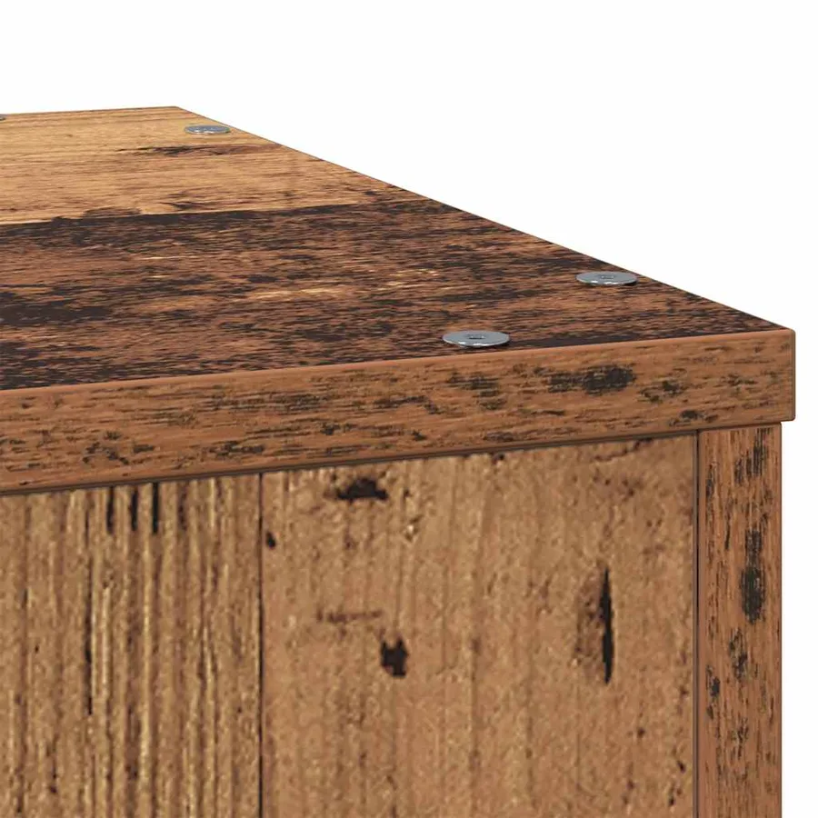 Support pour plantes vieux bois 33x33x100 cm bois d'ingénierie - 7