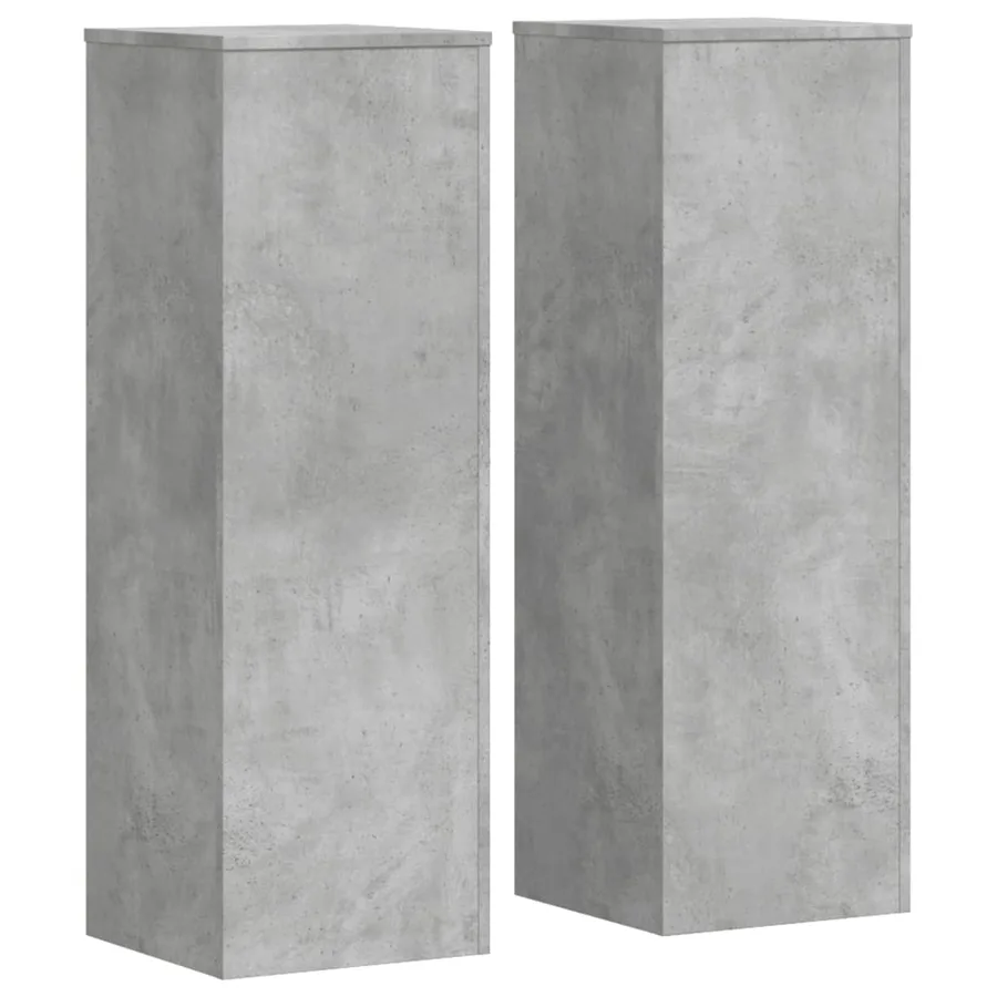 Supports pour plantes 2 pcs gris béton bois d'ingénierie - 2