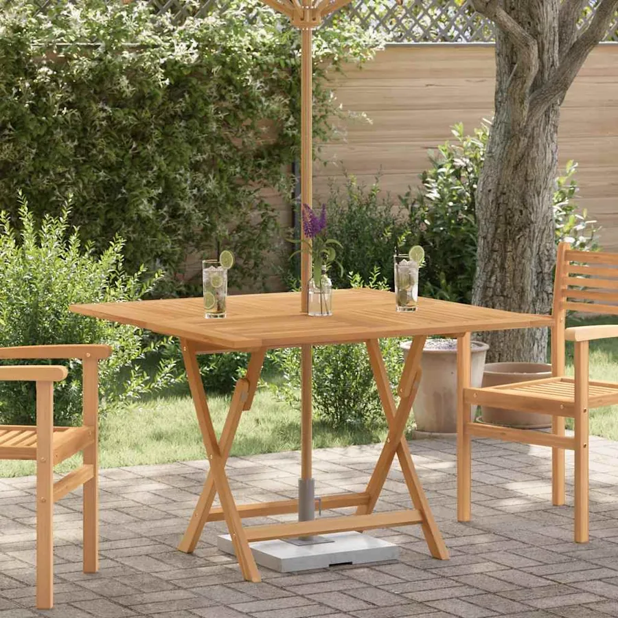 Table pliable de jardin 110x110x75 cm bois massif de teck