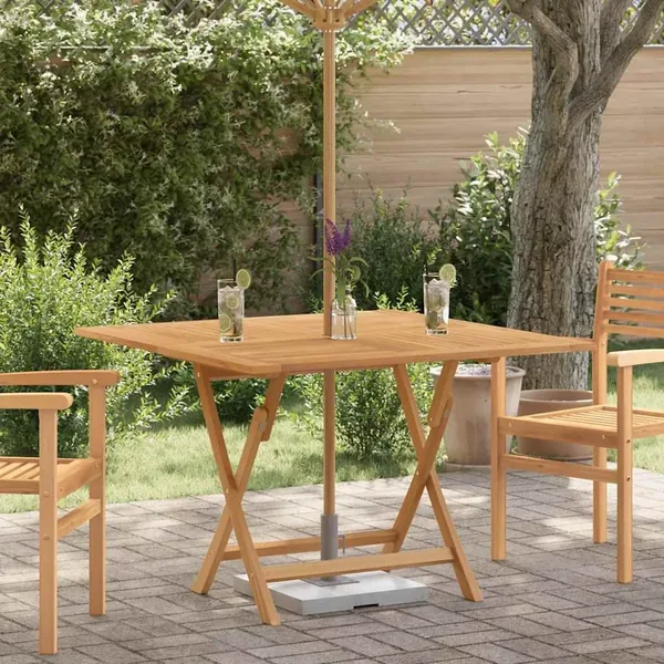 Table pliable de jardin 110x110x75 cm bois massif de teck