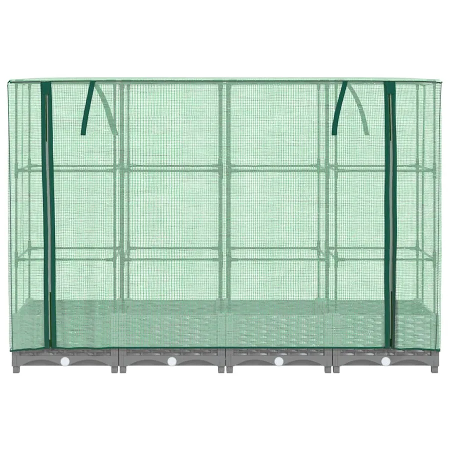 Jardinière surélevée avec housse aspect rotin 160x40x123 cm - 4
