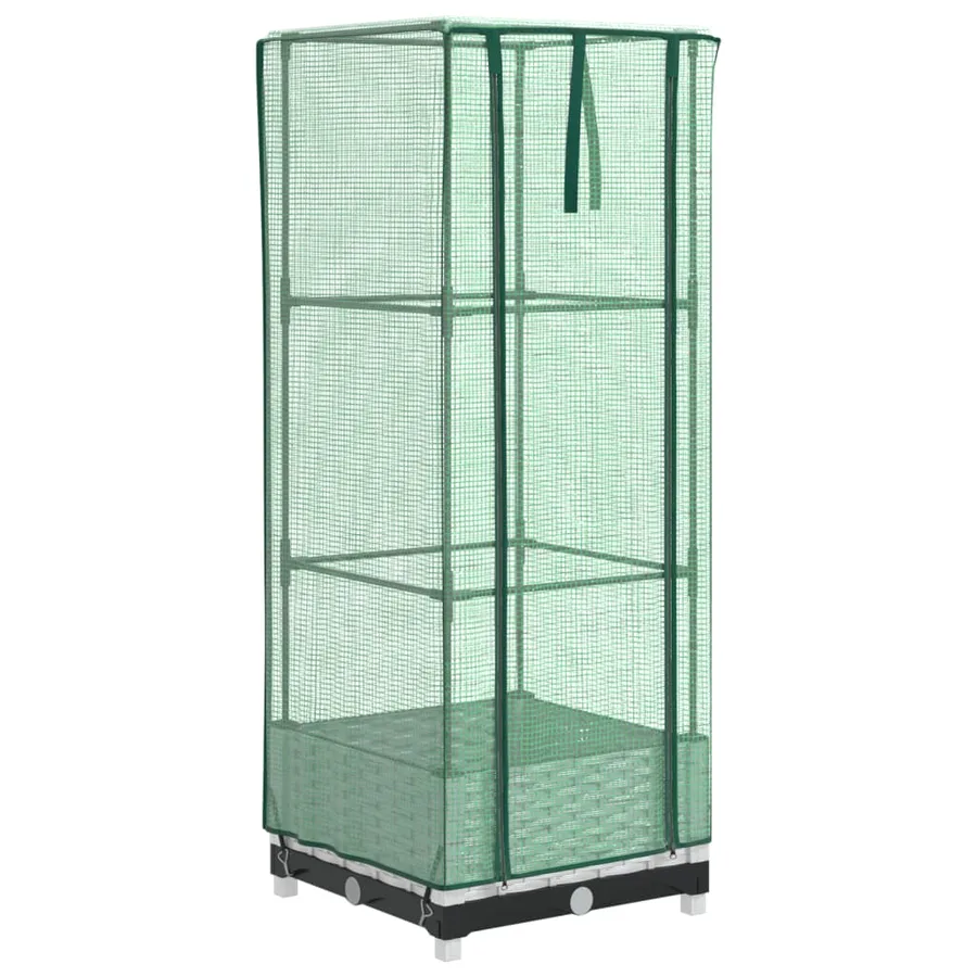 Jardinière surélevée avec housse aspect rotin 40x40x123 cm - 2